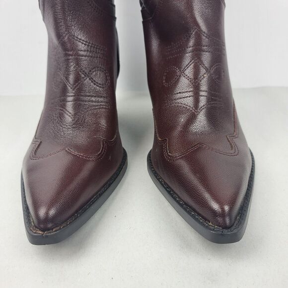 Sam Edelman James Leather Western mid calf Boot Size 7.5 Wide Calf - Picture 9 of 14